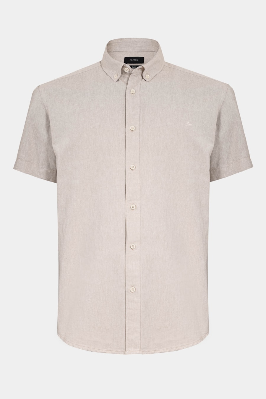 Camisa Manga Curta Slim Oxford Natural — foto 5 de 6