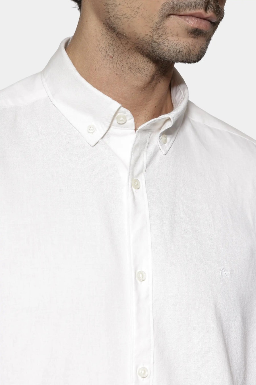 Camisa Manga Curta Slim Oxford Planalto Branco — foto 3 de 6