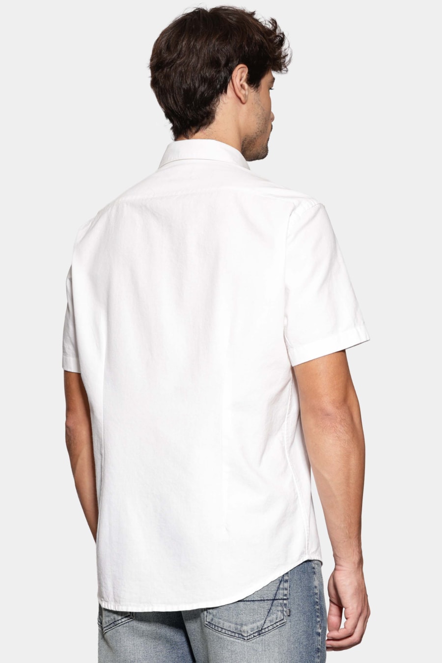 Camisa Manga Curta Slim Oxford Planalto Branco — foto 4 de 6