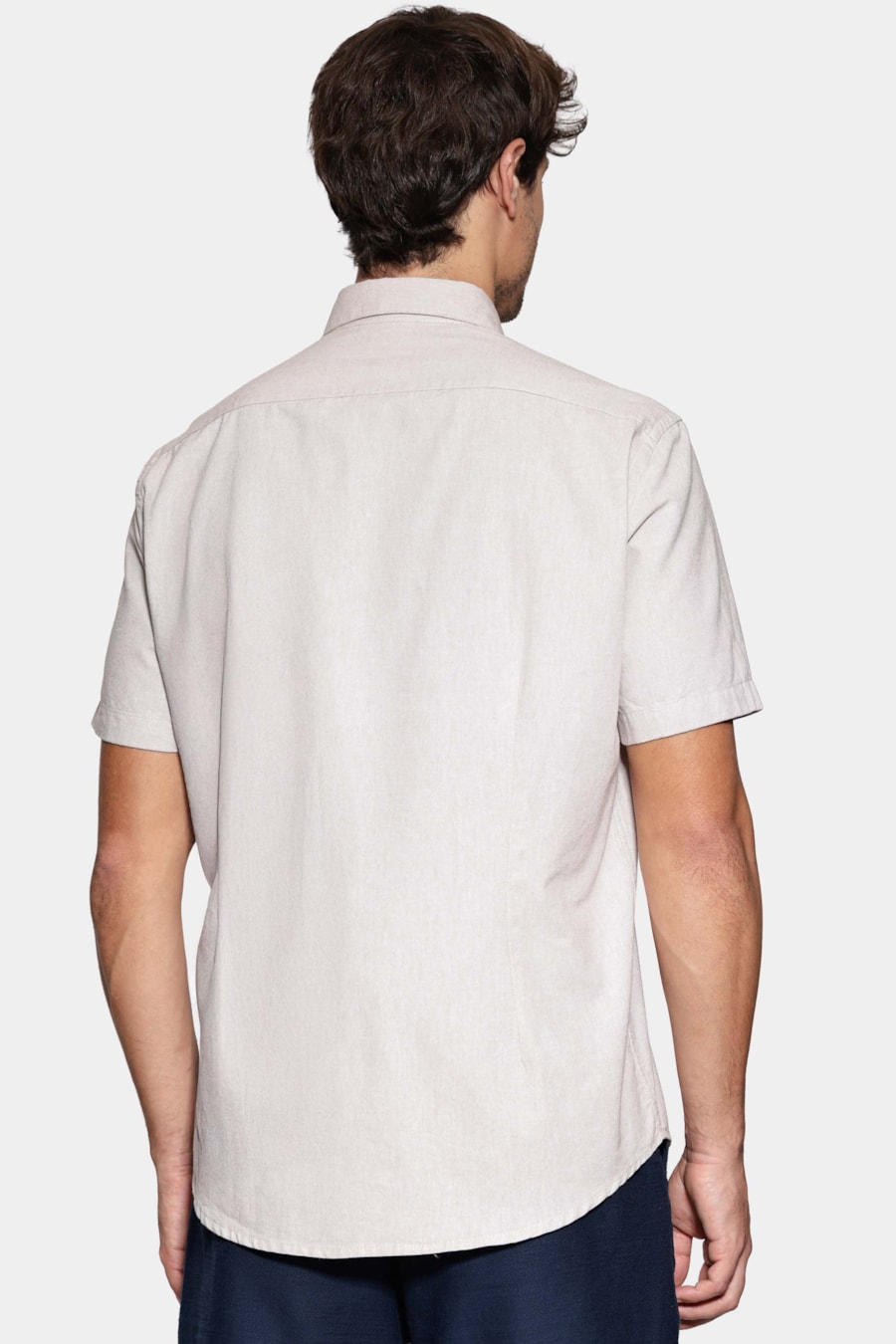 Camisa Manga Curta Slim Oxford Planalto Natural — foto 4 de 6