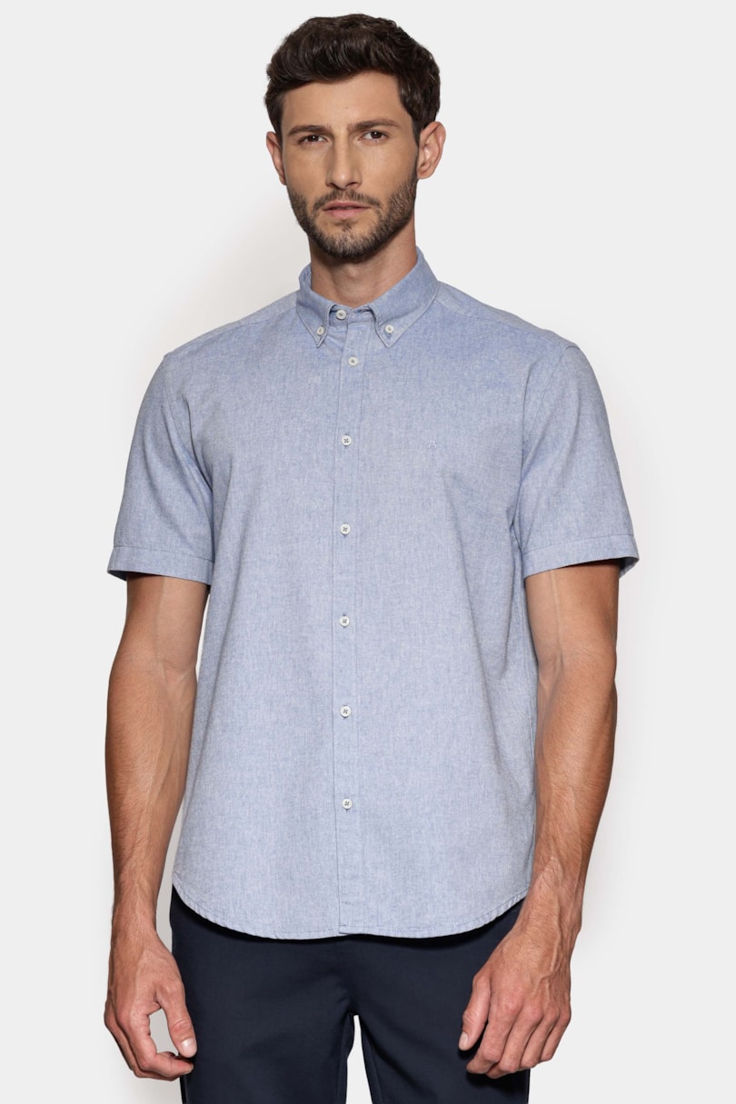 Camisa Manga Curta Slim Oxford Planalto Royal