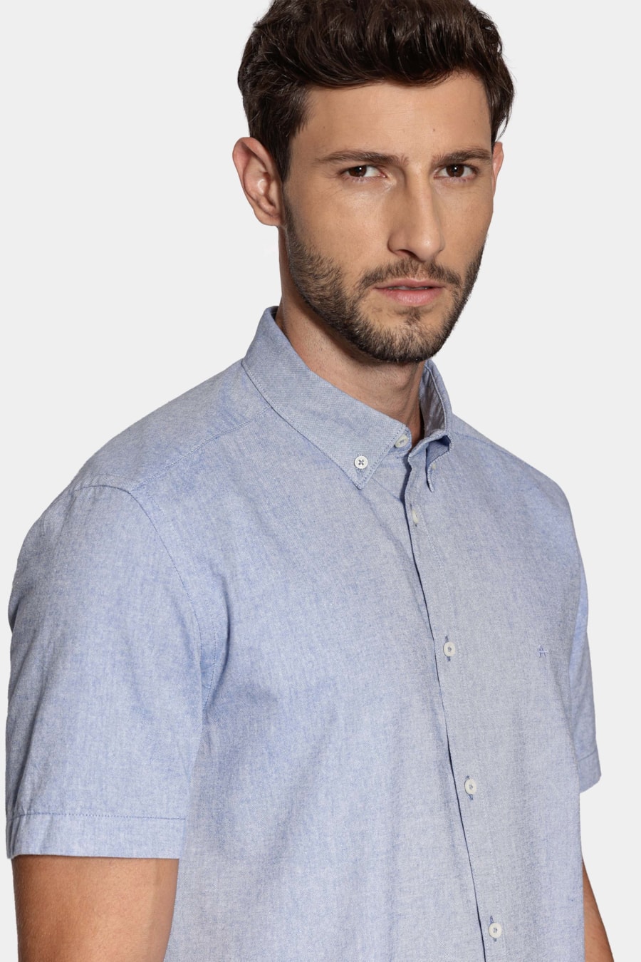 Camisa Manga Curta Slim Oxford Planalto Royal — foto 3 de 6