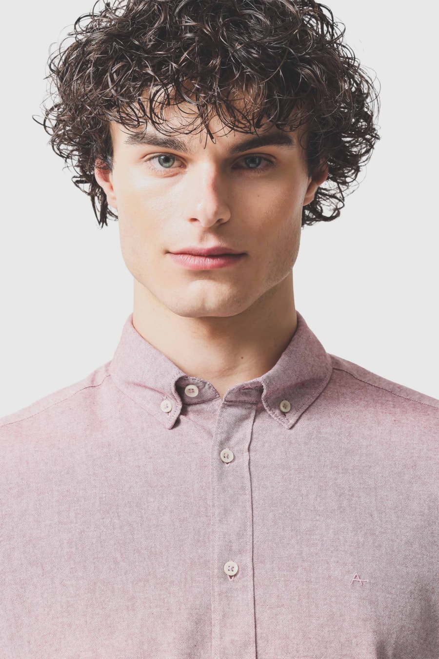 Camisa Manga Curta Slim Oxford Telha — foto 3 de 6