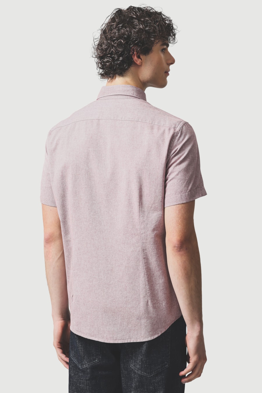 Camisa Manga Curta Slim Oxford Telha — foto 4 de 6