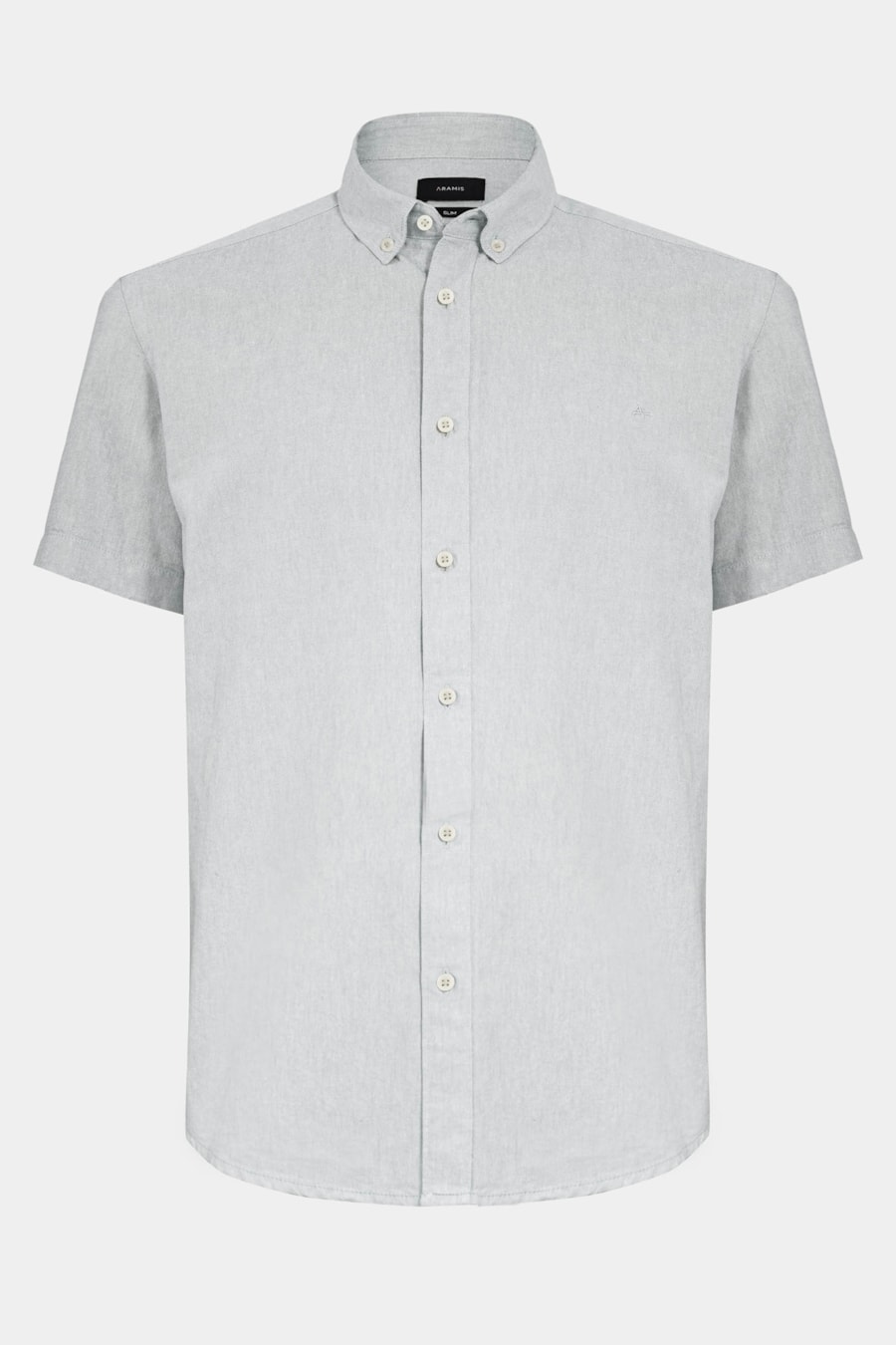 Camisa Manga Curta Slim Oxford Verde Claro — foto 5 de 6