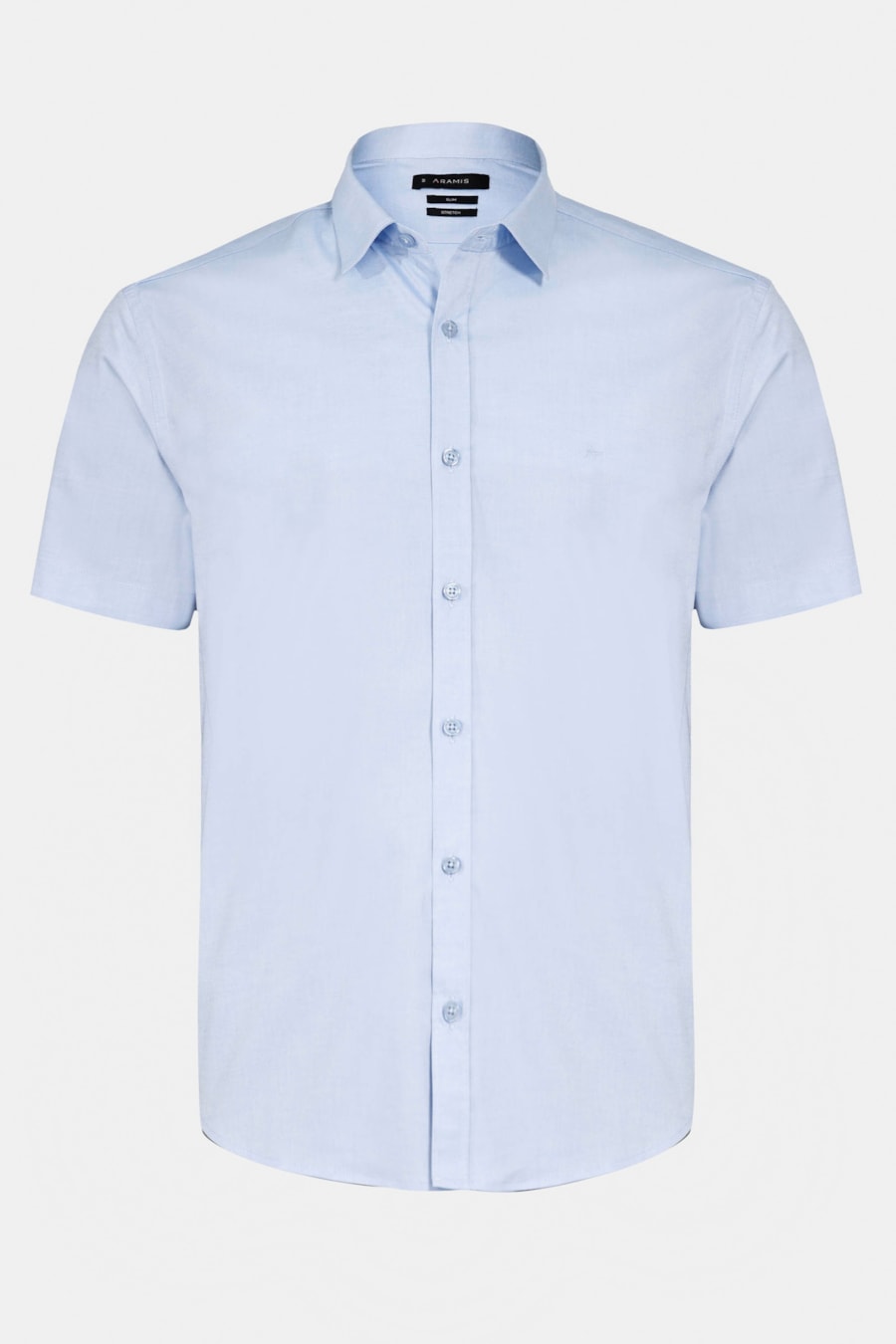 Camisa Manga Curta Slim Pinpoint Span Azul Claro — foto 5 de 6