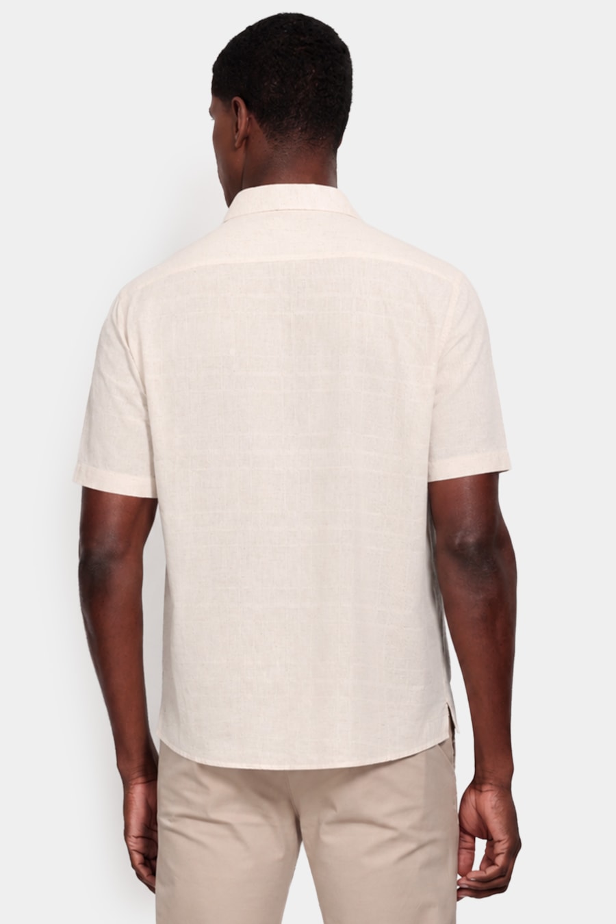 Camisa Manga Curta Slim Sierra Maquineta Natural — foto 4 de 5
