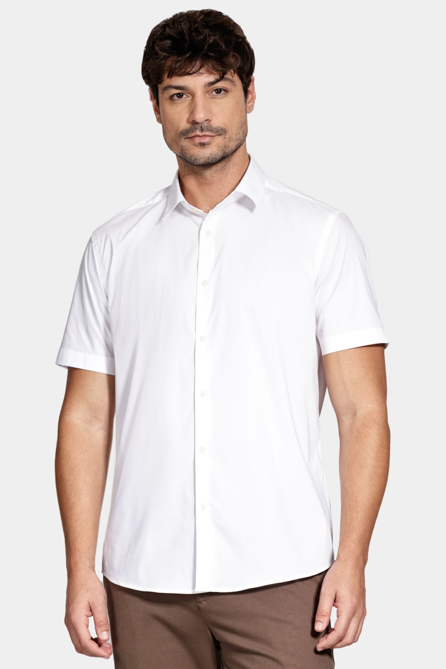 Camisa Manga Curta Slim Tech Branco — foto 1 de 6
