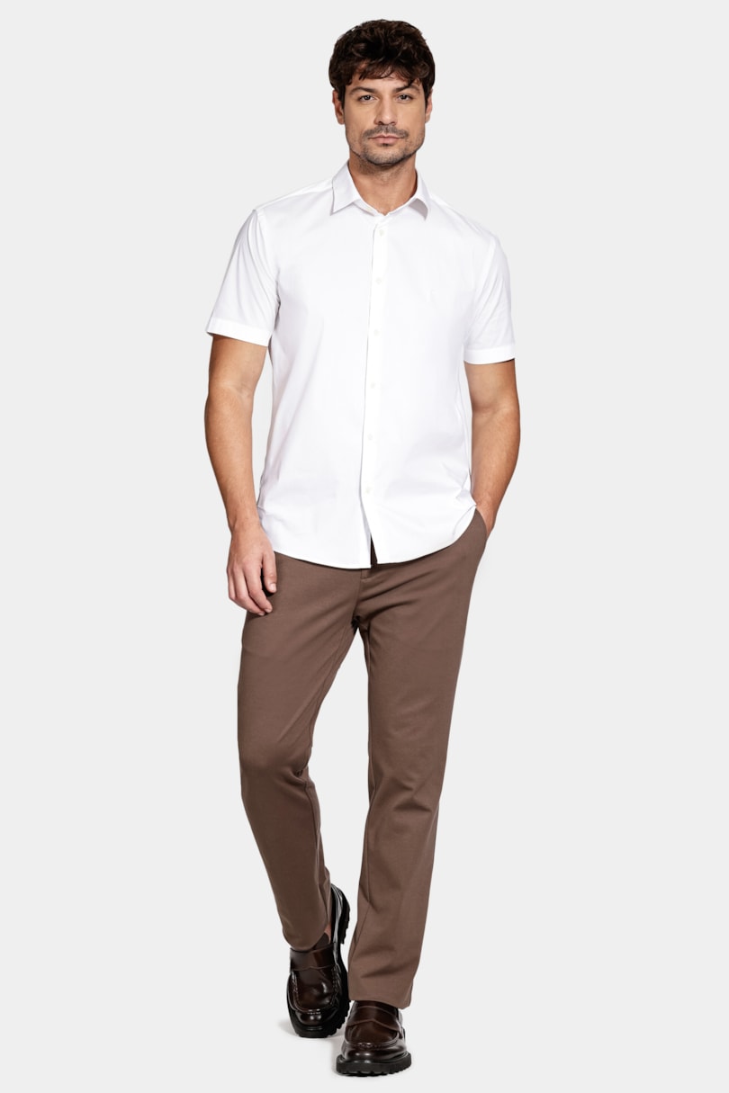 Camisa Manga Curta Slim Tech Branco