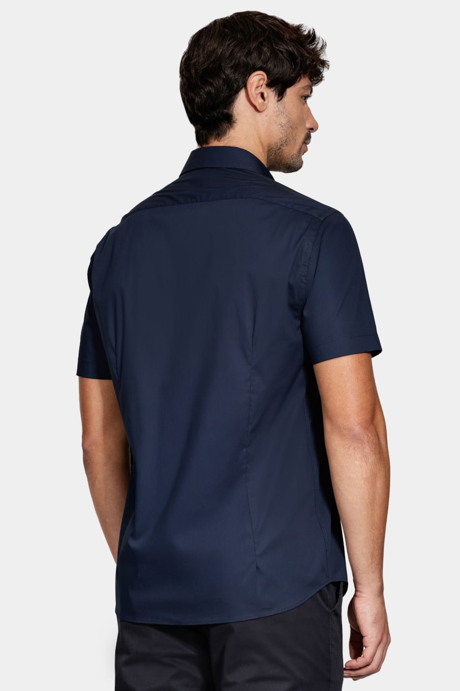 Camisa Manga Curta Slim Tech Marinho — foto 4 de 6