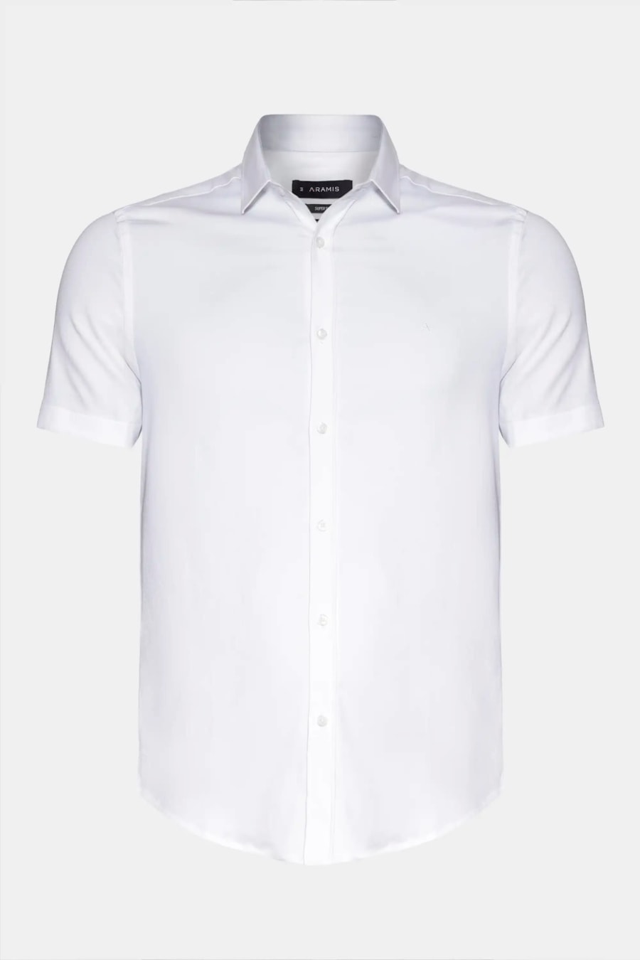 Camisa Manga Curta Super Slim Cetim Com Elastano Branco — foto 5 de 5