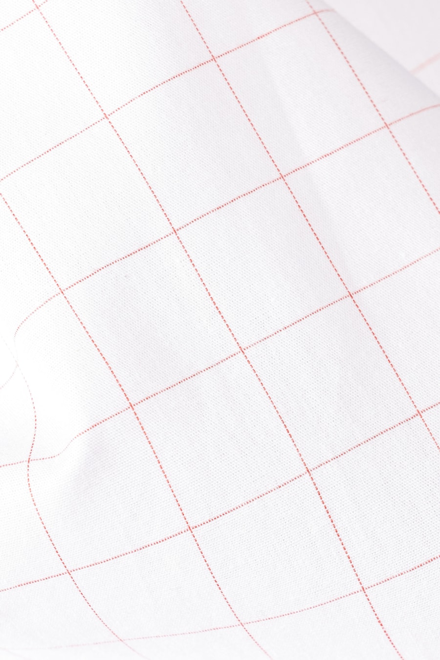 Camisa Manga Curta Tricoline Xadrez Branco e Coral — foto 5 de 5