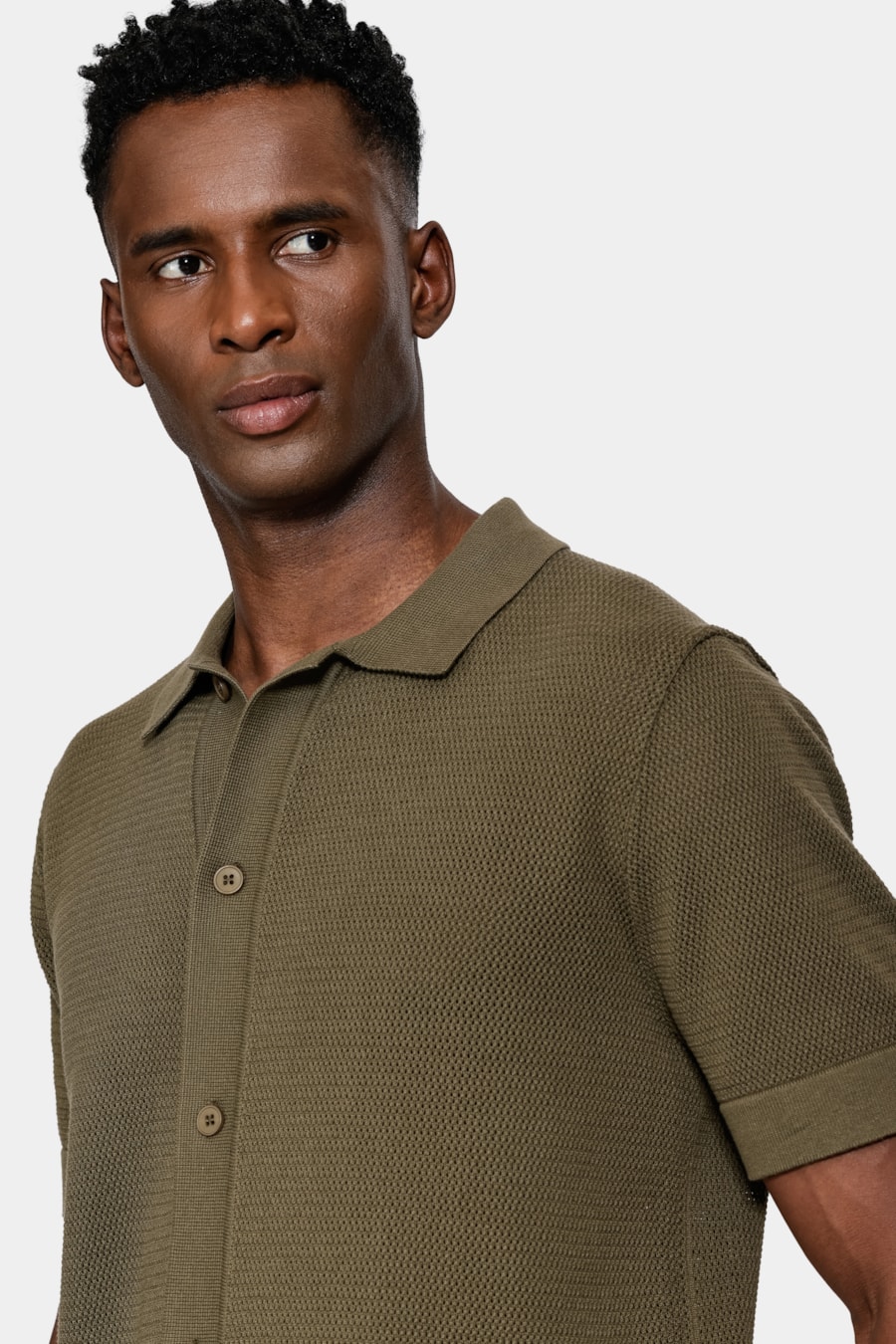 Camisa Manga Curta Tricot Algodão Oliva 116 — foto 3 de 6