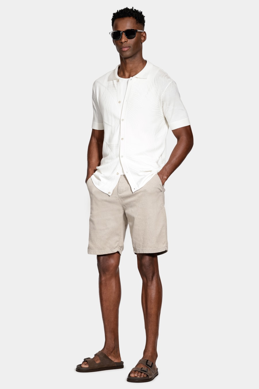 Camisa Manga Curta Tricot Palms Off White — foto 3 de 7