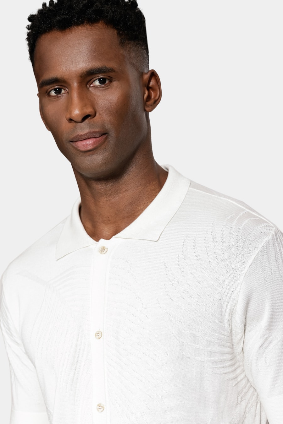 Camisa Manga Curta Tricot Palms Off White — foto 4 de 7