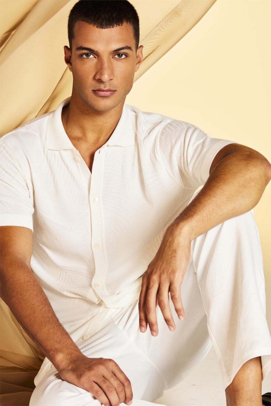 Camisa Manga Curta Tricot Palms Off White — foto 7 de 7