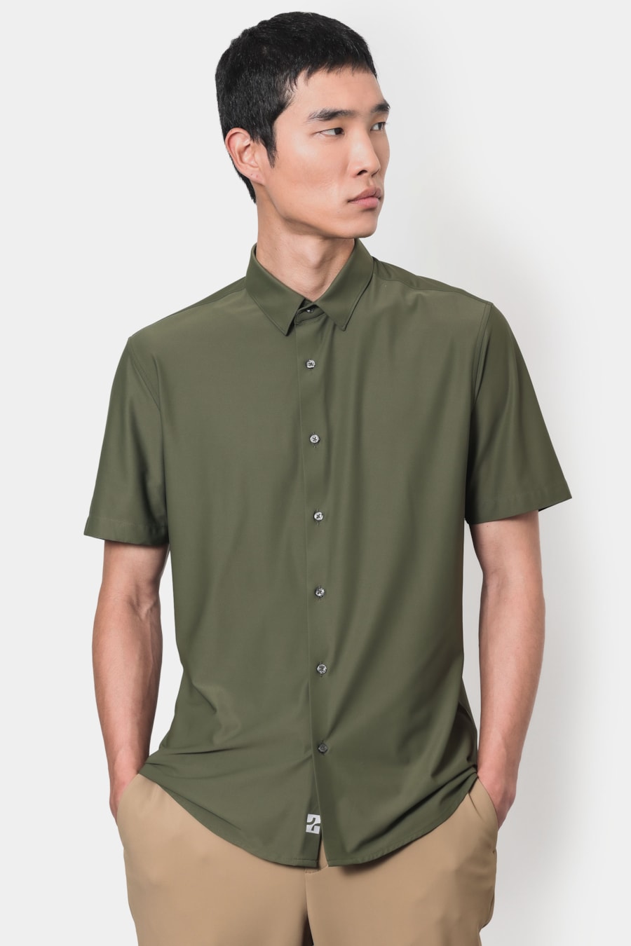 Camisa Manga Curta Twill Performance Menta — foto 1 de 5