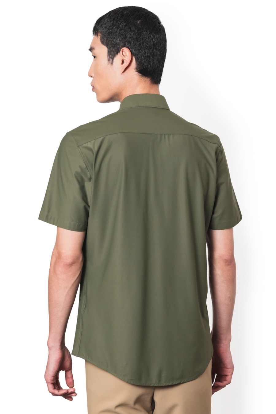Camisa Manga Curta Twill Performance Menta — foto 4 de 5