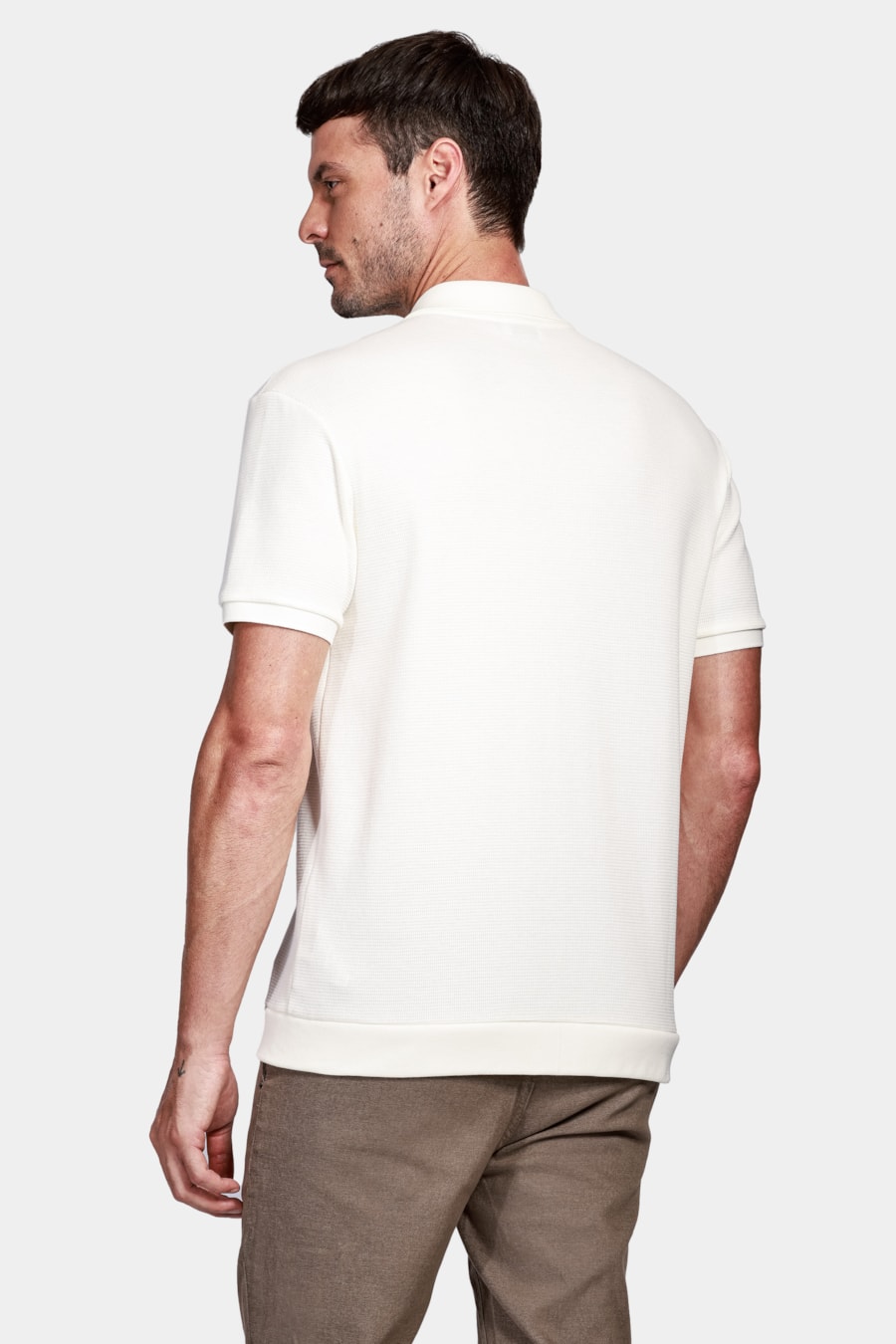 Camisa Manga Curta Wafle Off White — foto 5 de 6
