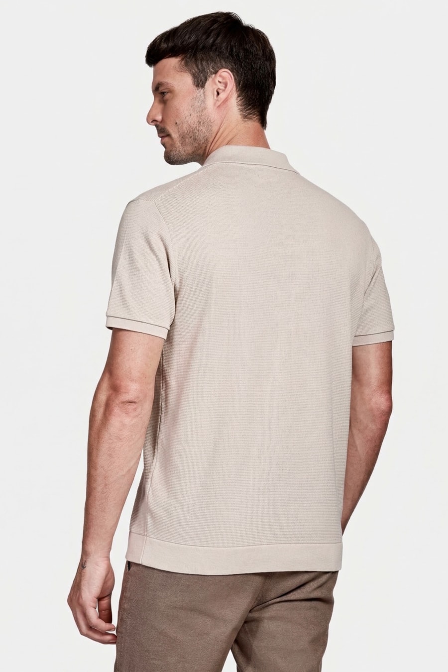 Camisa Manga Curta Wafle Palha — foto 4 de 5