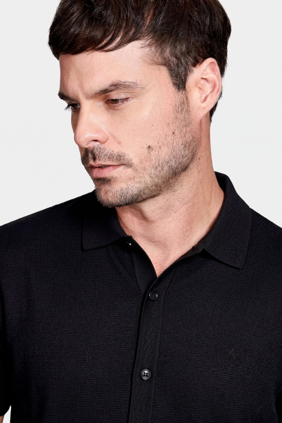Camisa Manga Curta Wafle Preto — foto 3 de 5