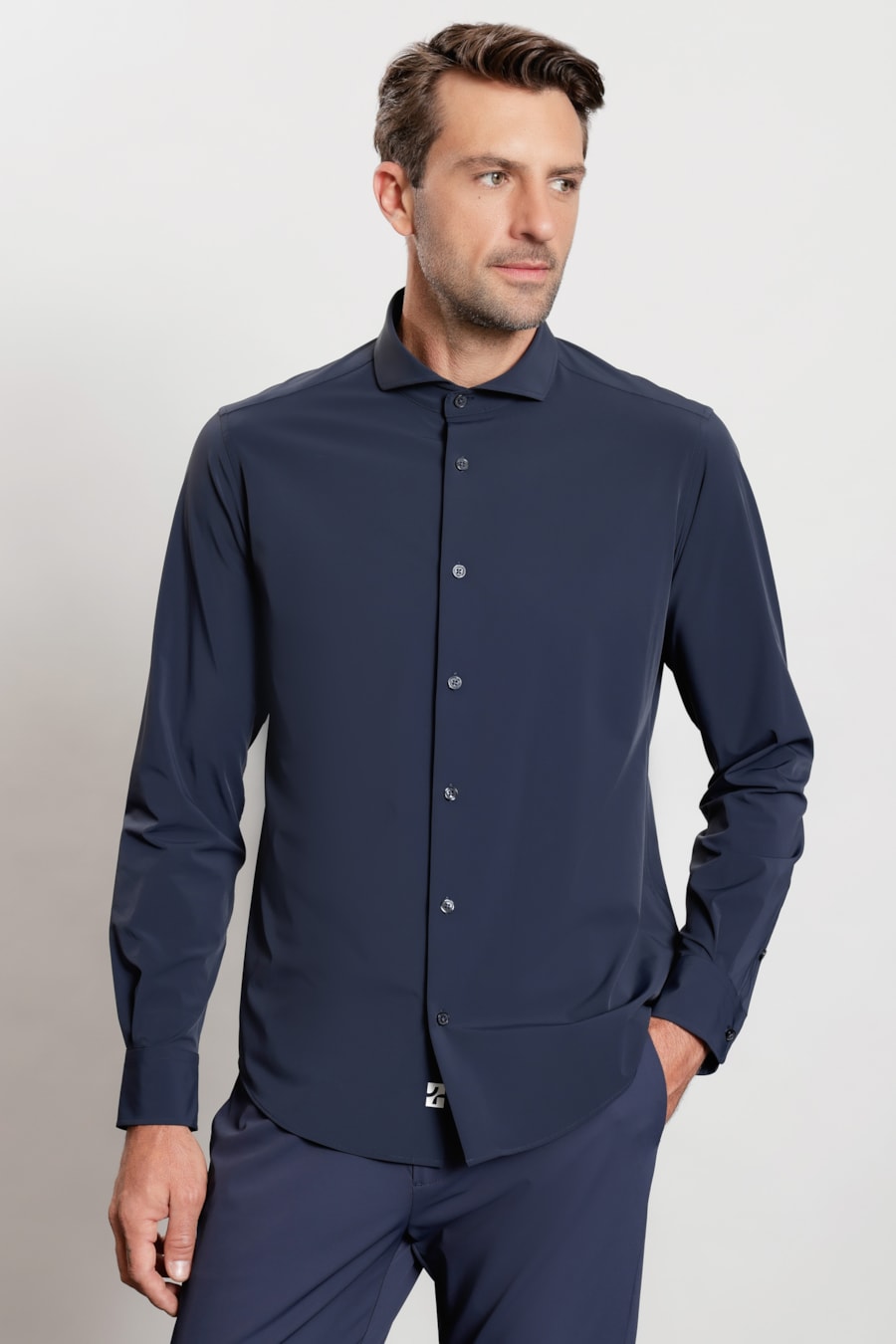 Camisa Manga Longa Air Skin Marinho Escuro — foto 1 de 5