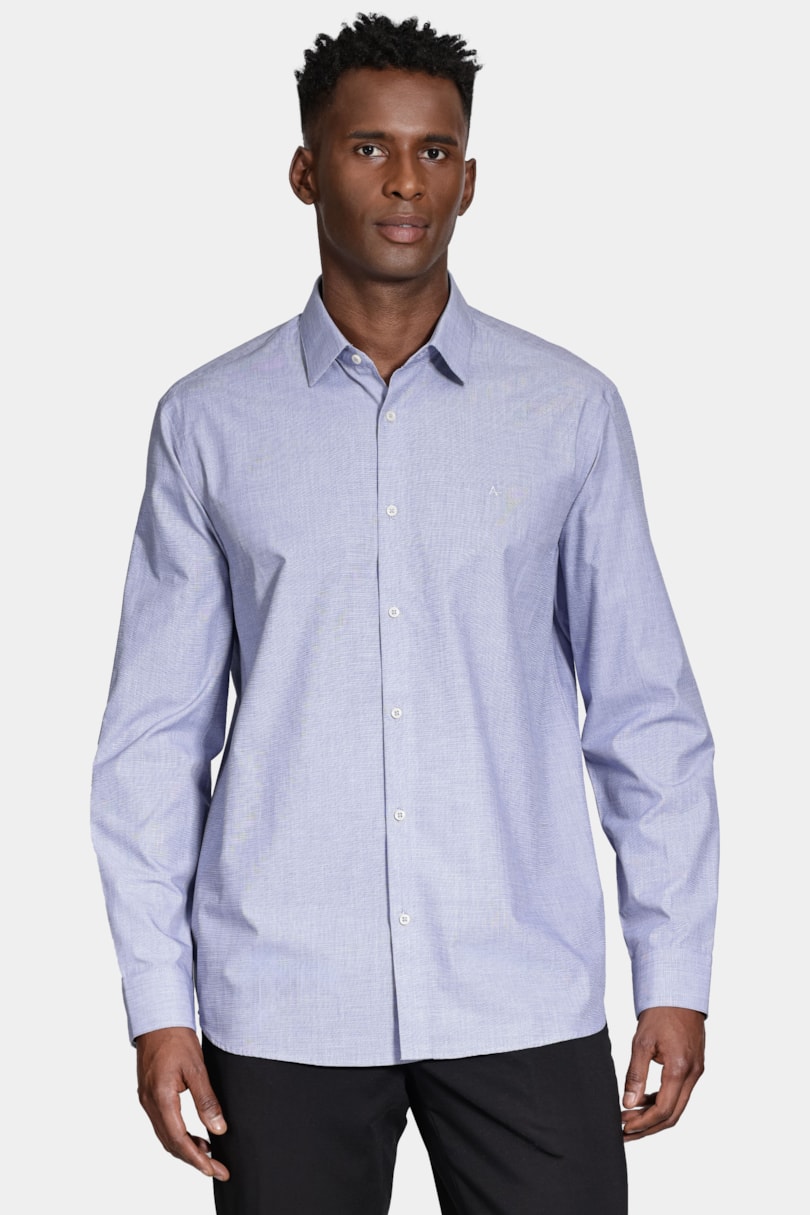 Camisa Manga Longa Algodão Egípcio Barolo Azul