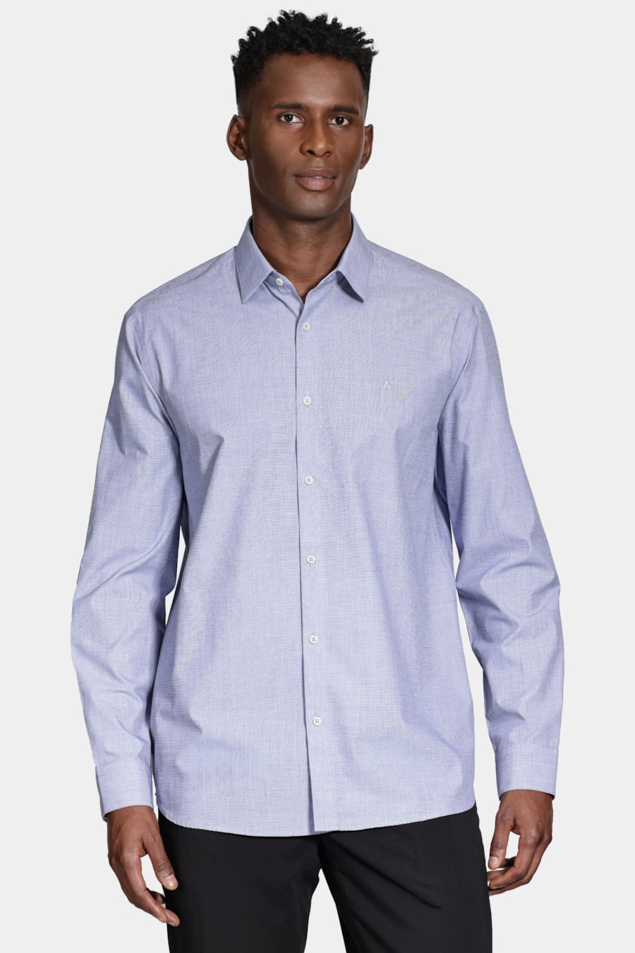 Camisa Manga Longa Algodão Egípcio Barolo Azul — foto 1 de 6