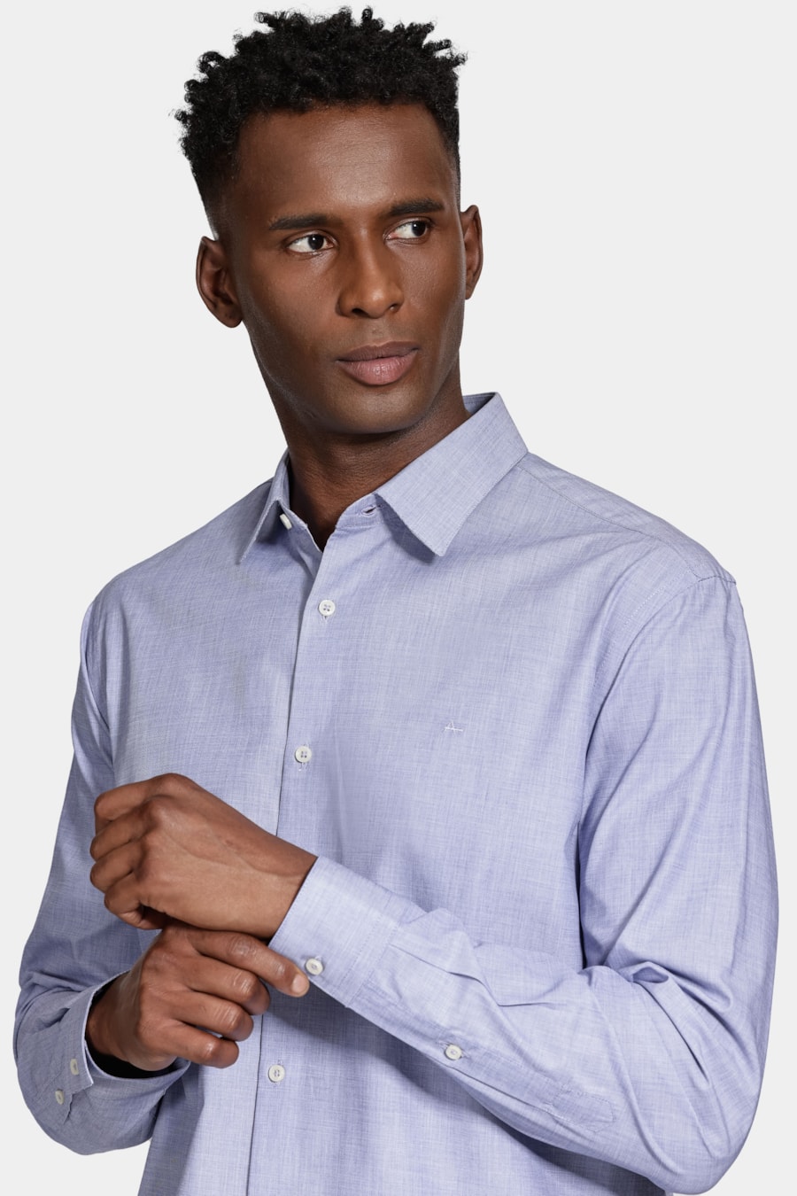 Camisa Manga Longa Algodão Egípcio Barolo Azul — foto 3 de 6