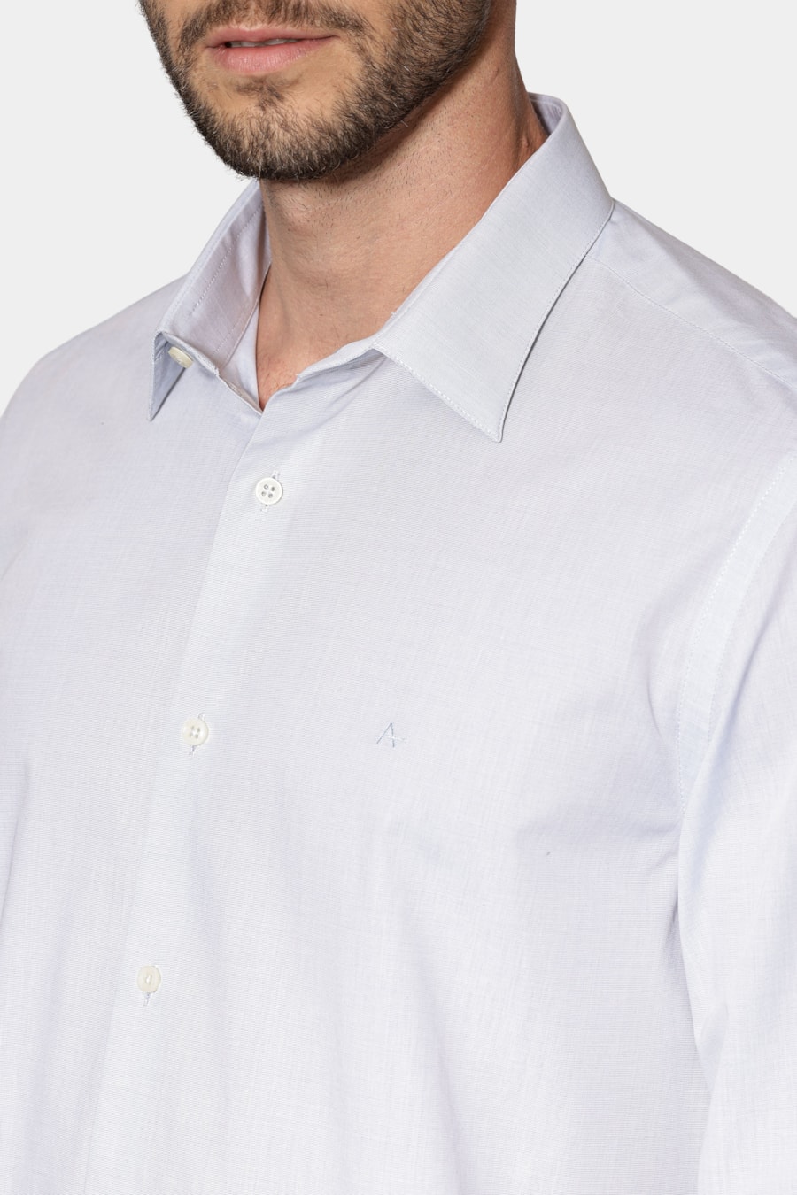Camisa Manga Longa Algodão Egípcio Barolo Azul Bebe — foto 3 de 6