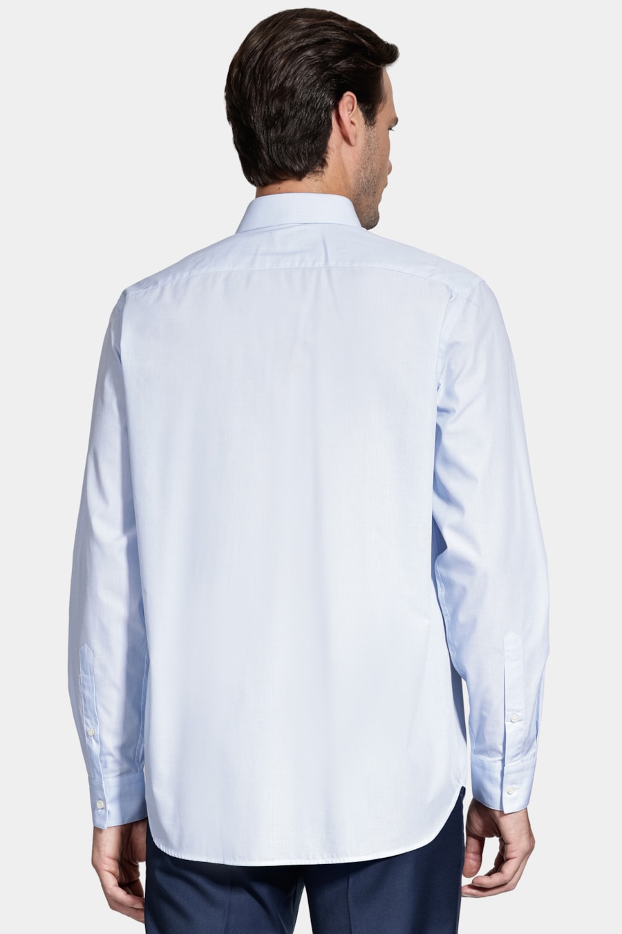 Camisa Manga Longa Algodão Egípcio Barolo Azul Claro — foto 4 de 6