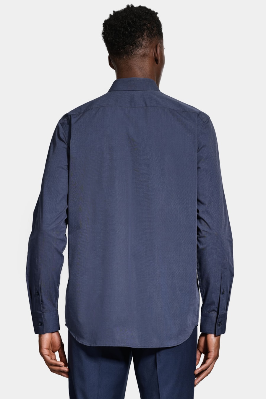 Camisa Manga Longa Algodão Egípcio Barolo Azul Forte — foto 4 de 6