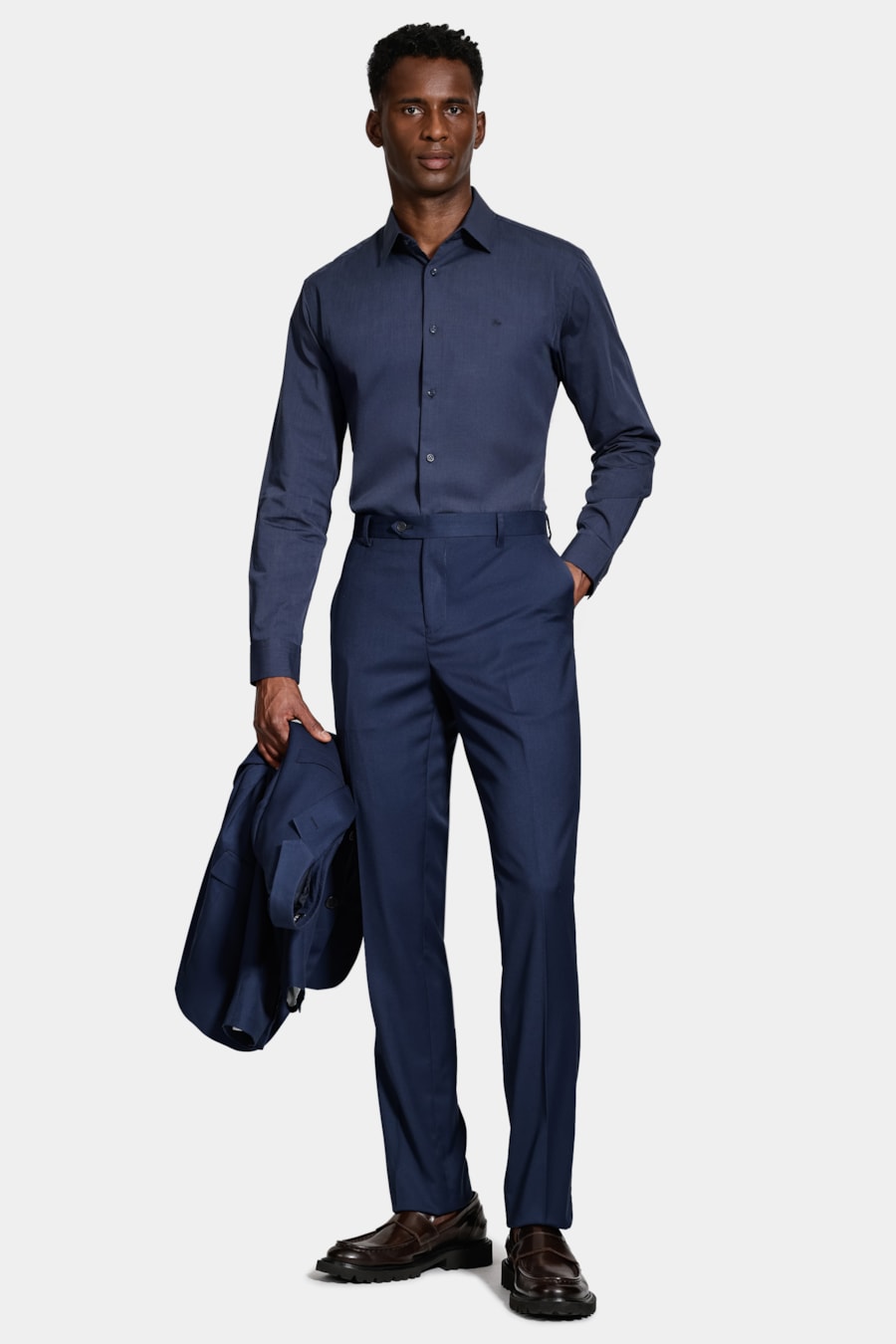 Camisa Manga Longa Algodão Egípcio Barolo Azul Forte — foto 2 de 6