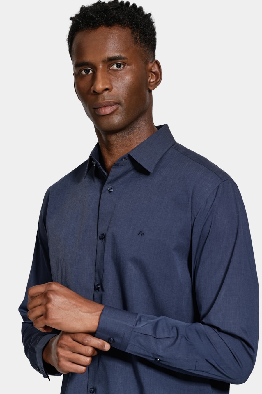 Camisa Manga Longa Algodão Egípcio Barolo Azul Forte — foto 3 de 6