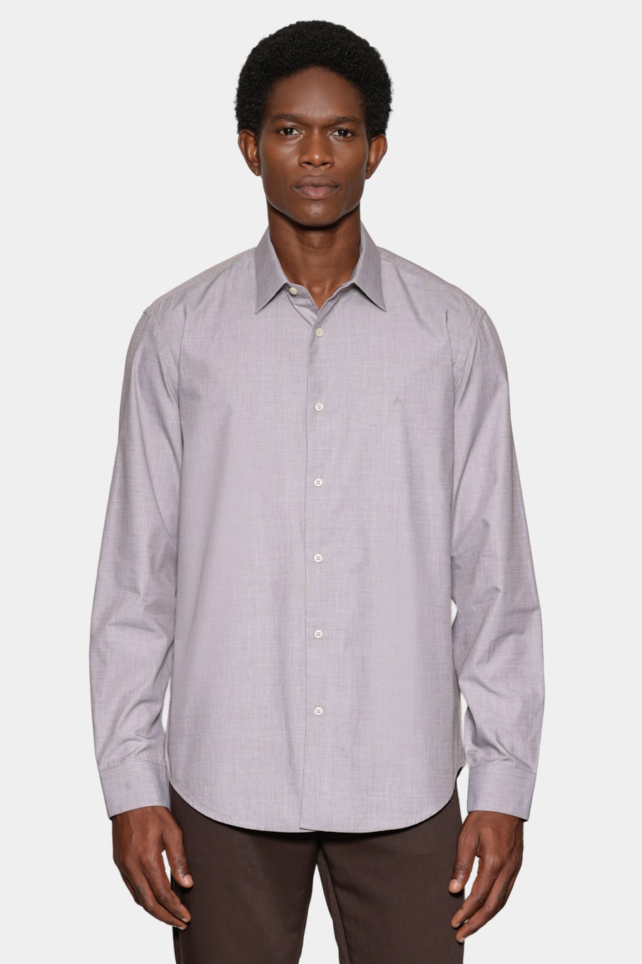 Camisa Manga Longa Algodão Egípcio Barolo Cafe — foto 1 de 6
