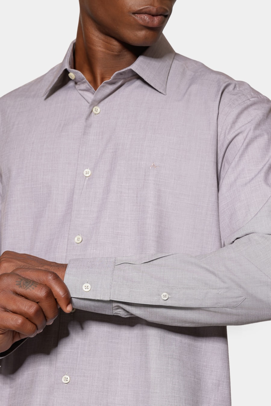Camisa Manga Longa Algodão Egípcio Barolo Cafe — foto 3 de 6