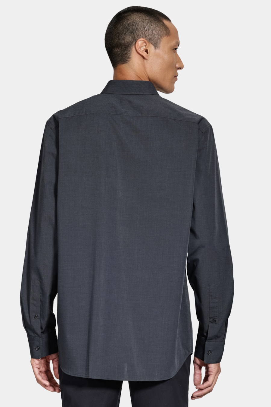 Camisa Manga Longa Algodão Egípcio Barolo Chumbo — foto 4 de 6