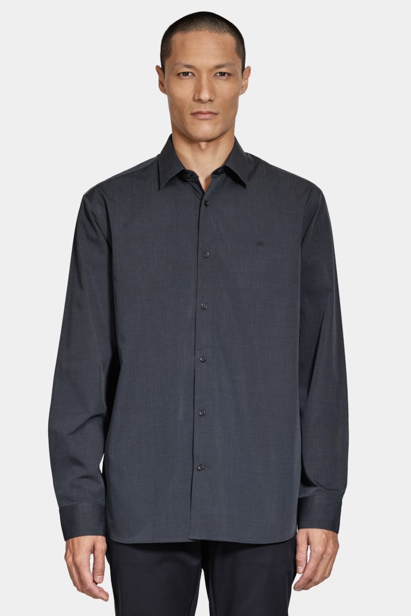 Camisa Manga Longa Algodão Egípcio Barolo Chumbo