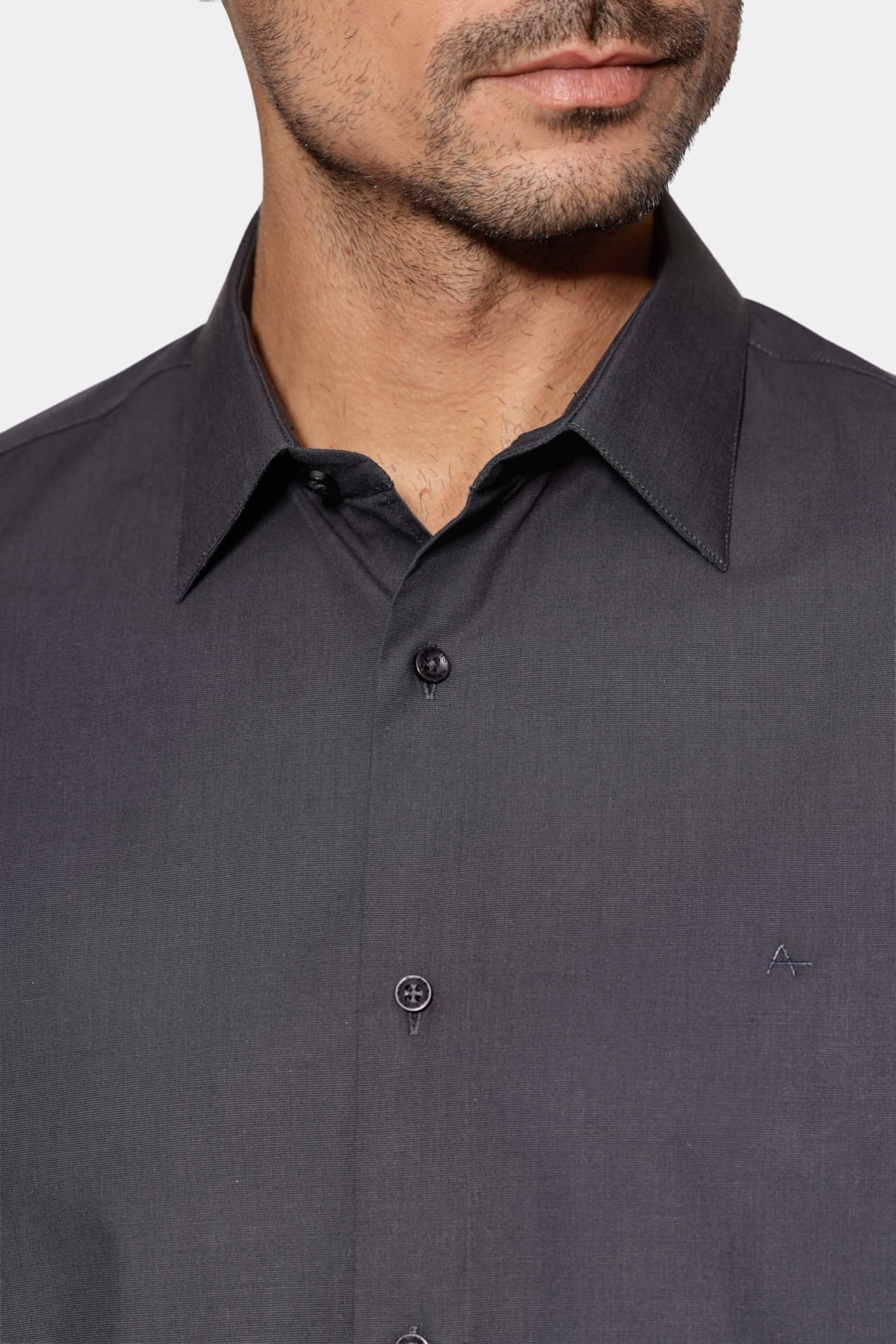 Camisa Manga Longa Algodão Egípcio Barolo Cinza Escuro — foto 3 de 6