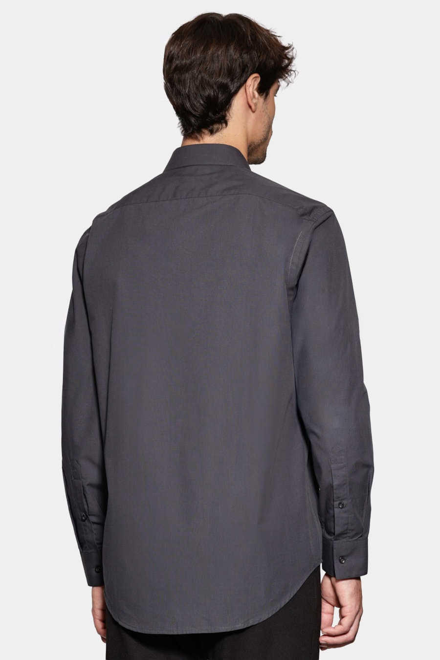 Camisa Manga Longa Algodão Egípcio Barolo Cinza Escuro — foto 4 de 6