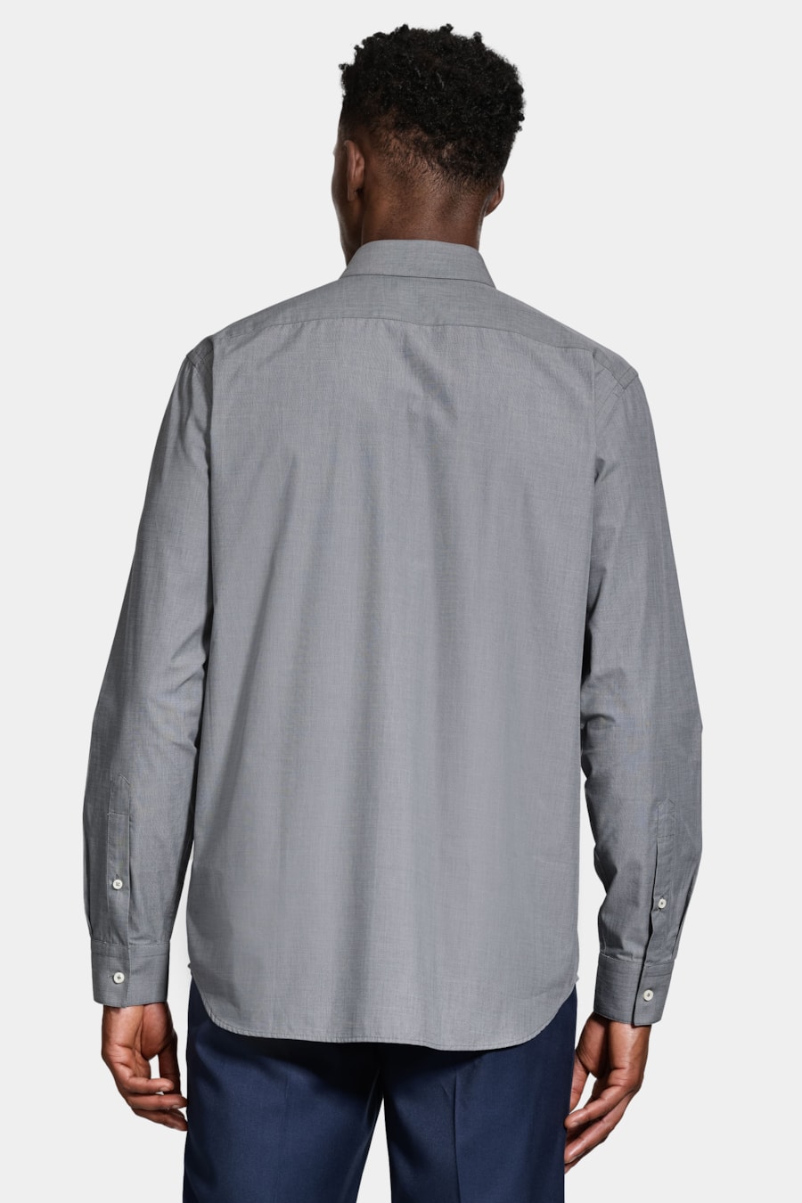 Camisa Manga Longa Algodão Egípcio Barolo Cinza Medio — foto 4 de 6