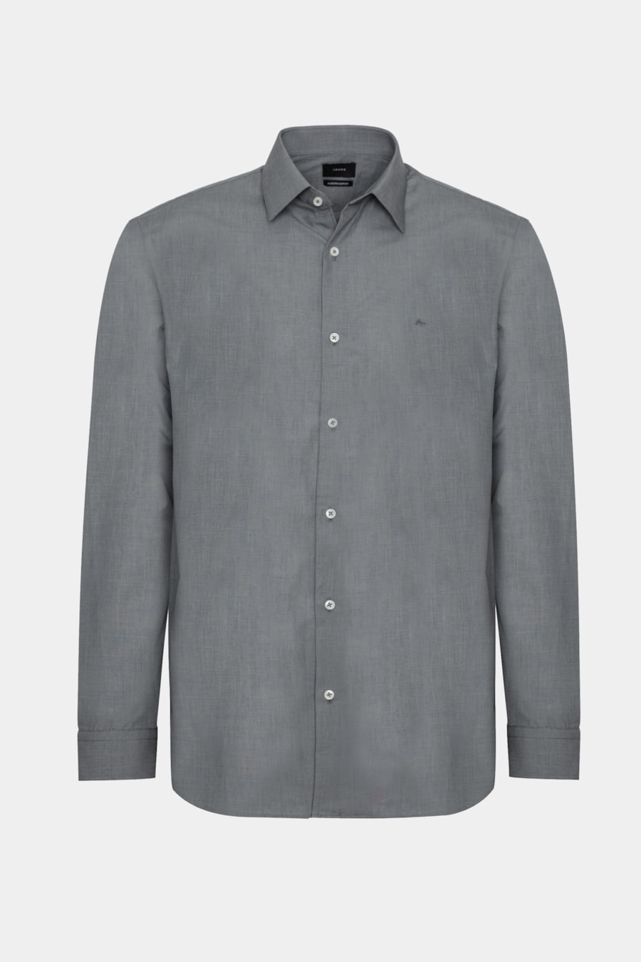 Camisa Manga Longa Algodão Egípcio Barolo Cinza Medio — foto 5 de 6