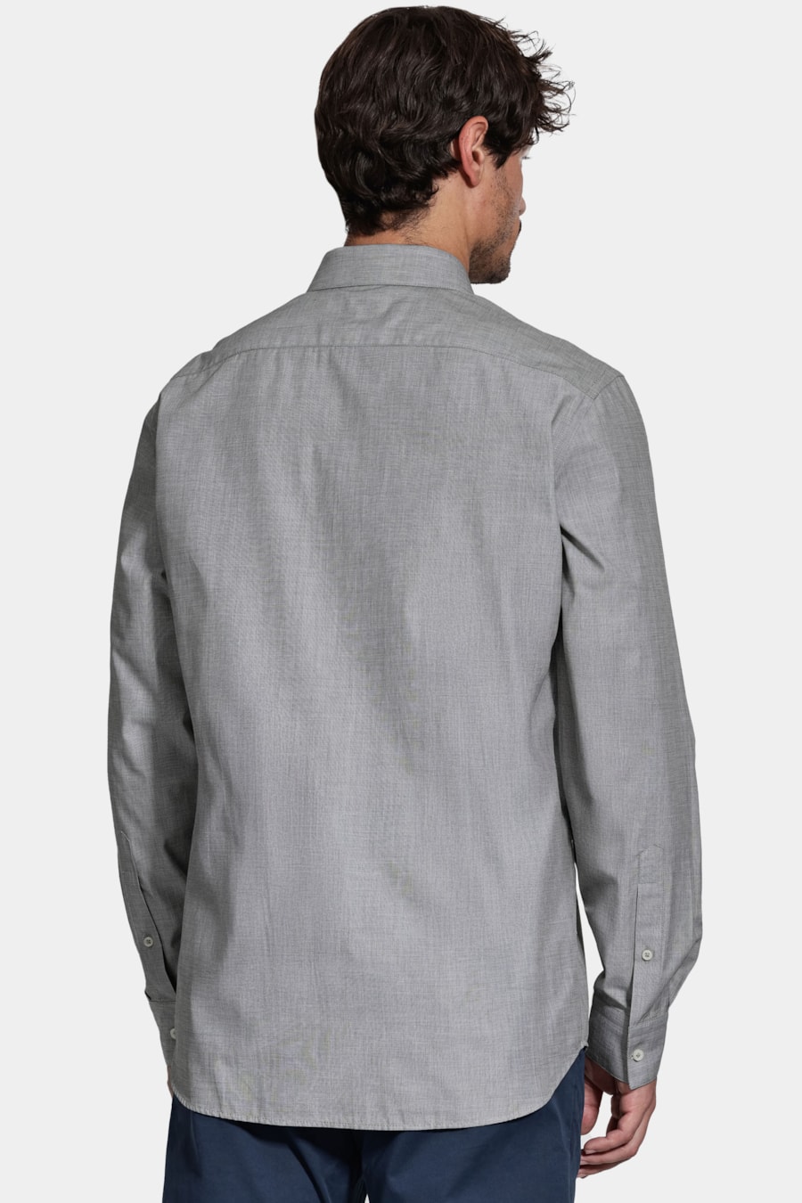 Camisa Manga Longa Algodão Egípcio Barolo Grafite — foto 4 de 6