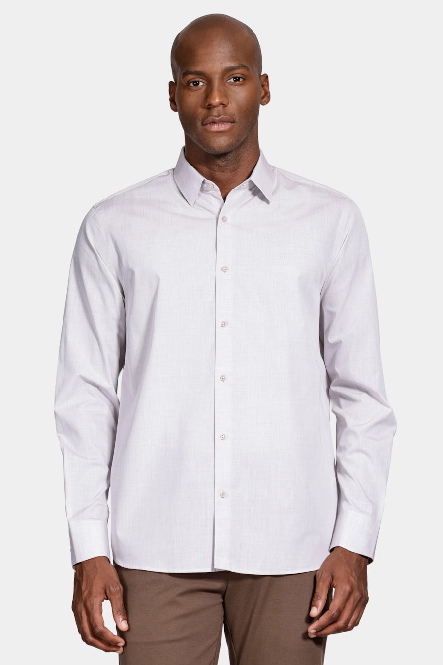 Camisa Manga Longa Algodão Egípcio Barolo Natural — foto 1 de 6