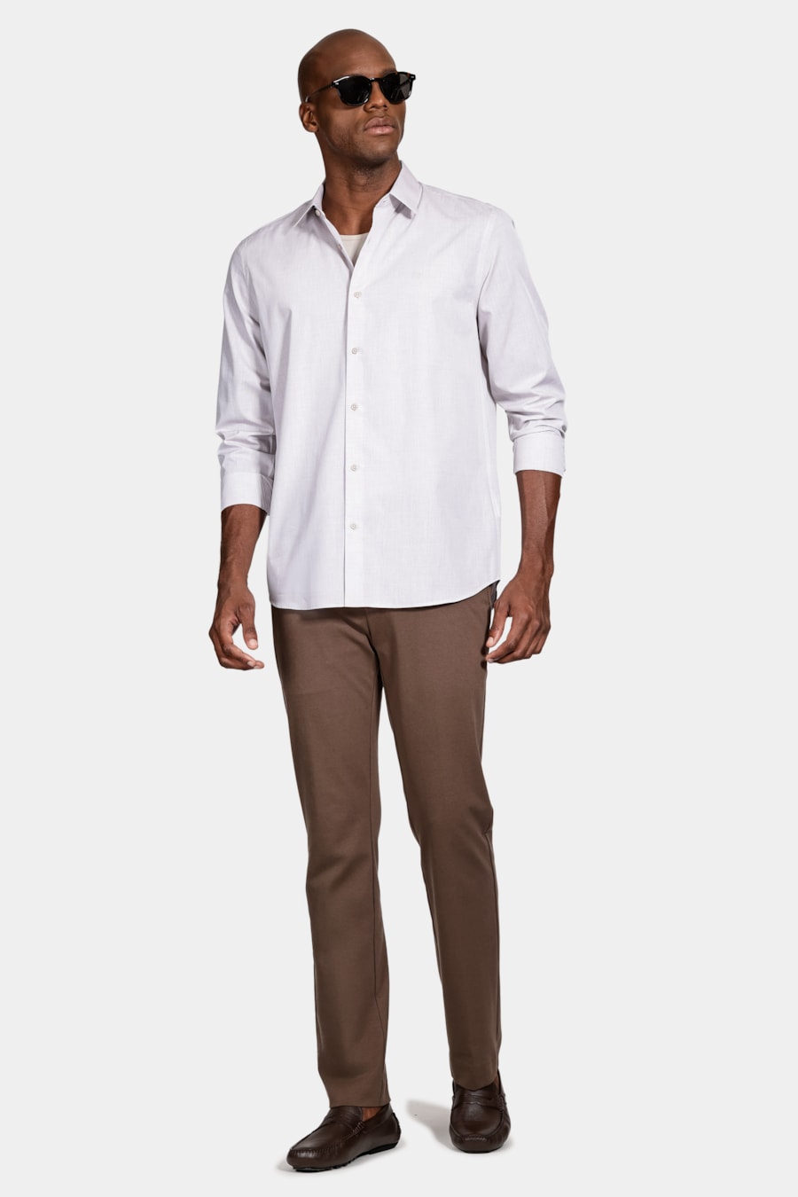 Camisa Manga Longa Algodão Egípcio Barolo Natural — foto 2 de 6