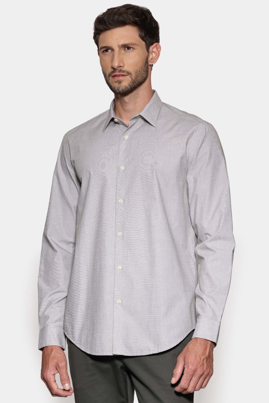 Camisa Manga Longa Algodão Egípcio Barolo Verde Folha — foto 1 de 6