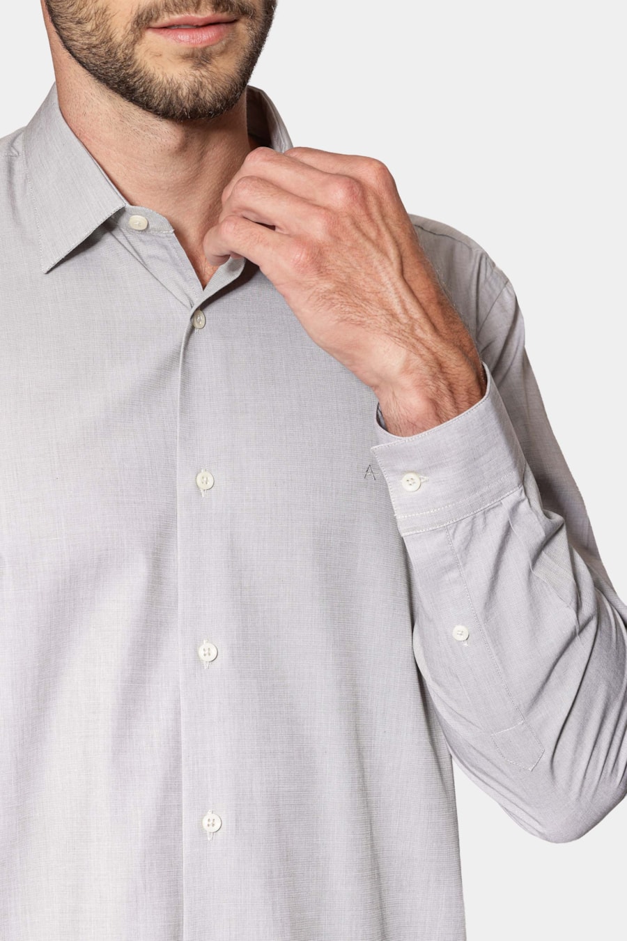 Camisa Manga Longa Algodão Egípcio Barolo Verde Folha — foto 3 de 6
