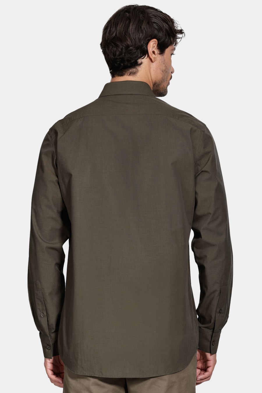 Camisa Manga Longa Algodão Egípcio Barolo Verde Garrafa — foto 4 de 6