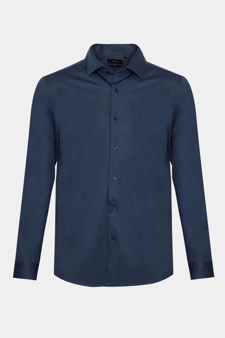 Camisa Manga Longa Algodão Jersey Mercerizada Azul Escuro — foto 5 de 6