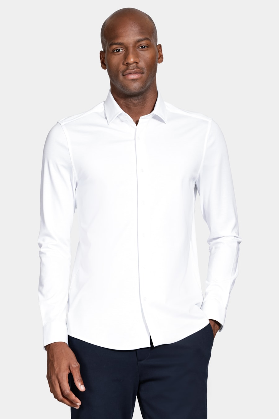 Camisa Manga Longa Algodão Jersey Mercerizada Branco — foto 1 de 6